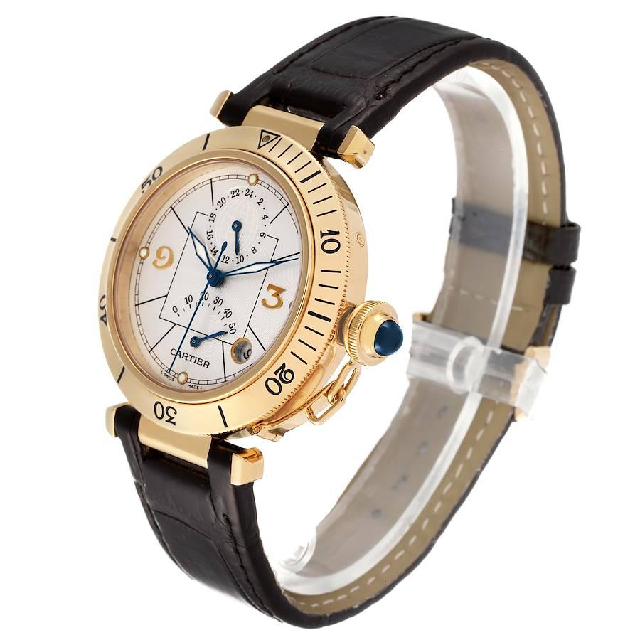 Cartier Pasha Power Reserve GMT 18K Gelbgold Herrenuhr W30144D1 im Angebot 1
