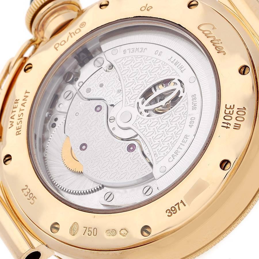 Cartier Pasha Power Reserve GMT 18K Gelbgold Herrenuhr W30144D1 im Angebot 3