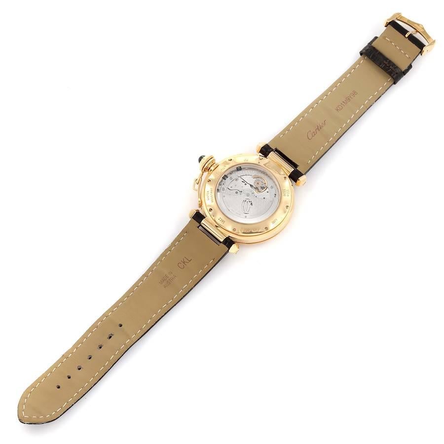 Cartier Pasha Power Reserve GMT 18K Gelbgold Herrenuhr W30144D1 im Angebot 5