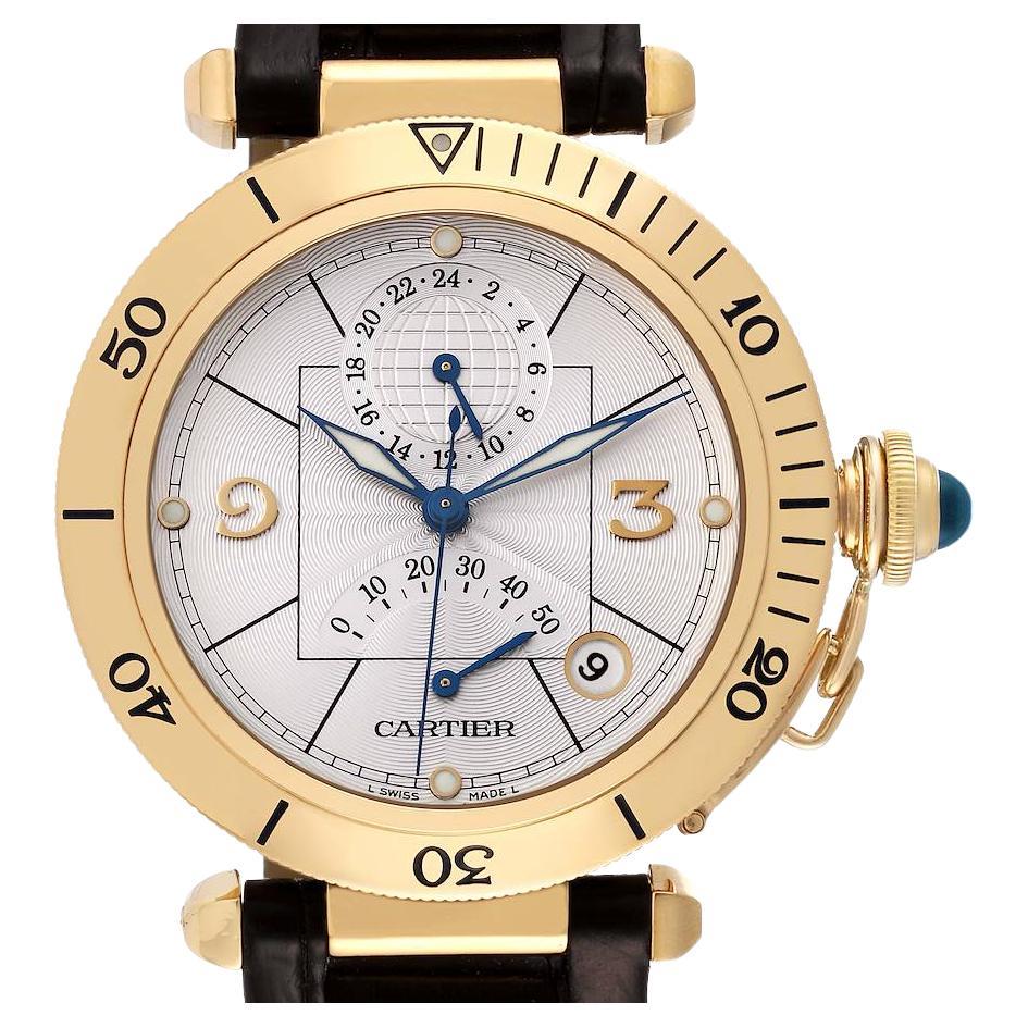 Cartier Pasha Power Reserve GMT 18K Yellow Gold Mens Watch W30144D1 For  Sale at 1stDibs