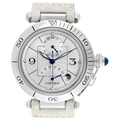 Cartier Pasha Power Reserve GMT Men's Steel Watch W3103755