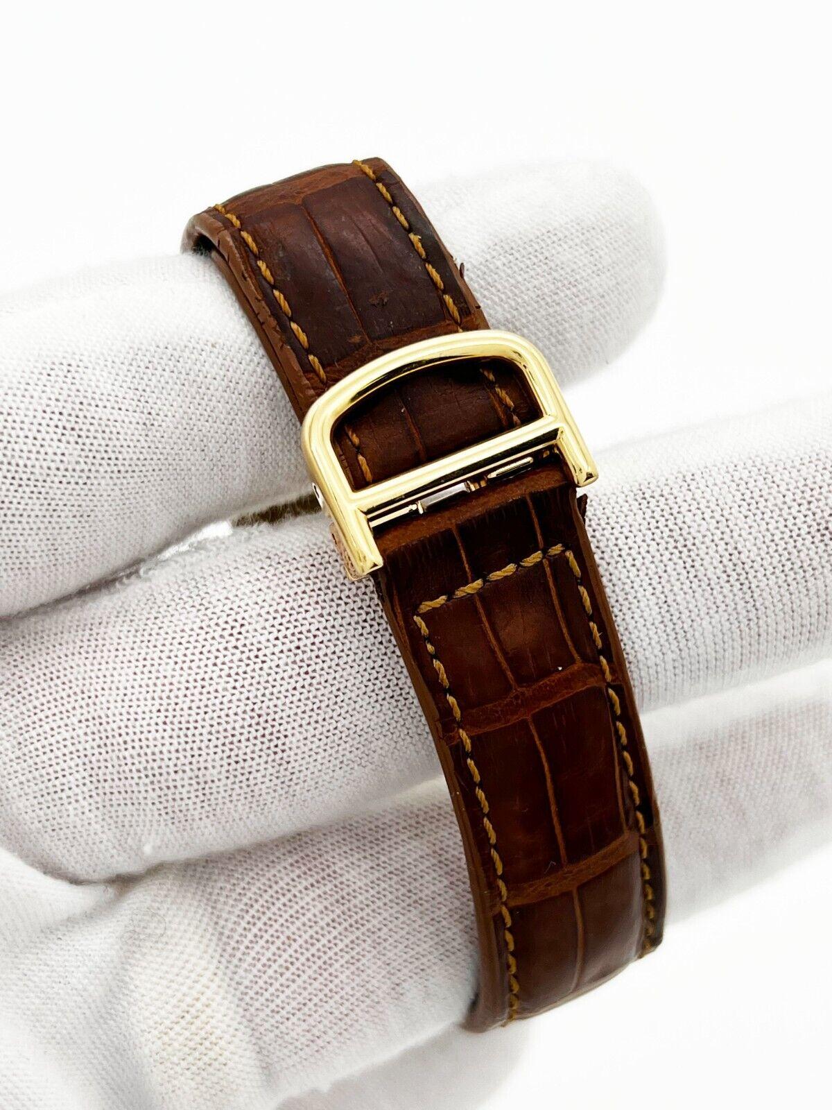 Cartier Pasha Ref 1353 Chronograph 18K Yellow Gold 35mm Leather Strap For Sale 2