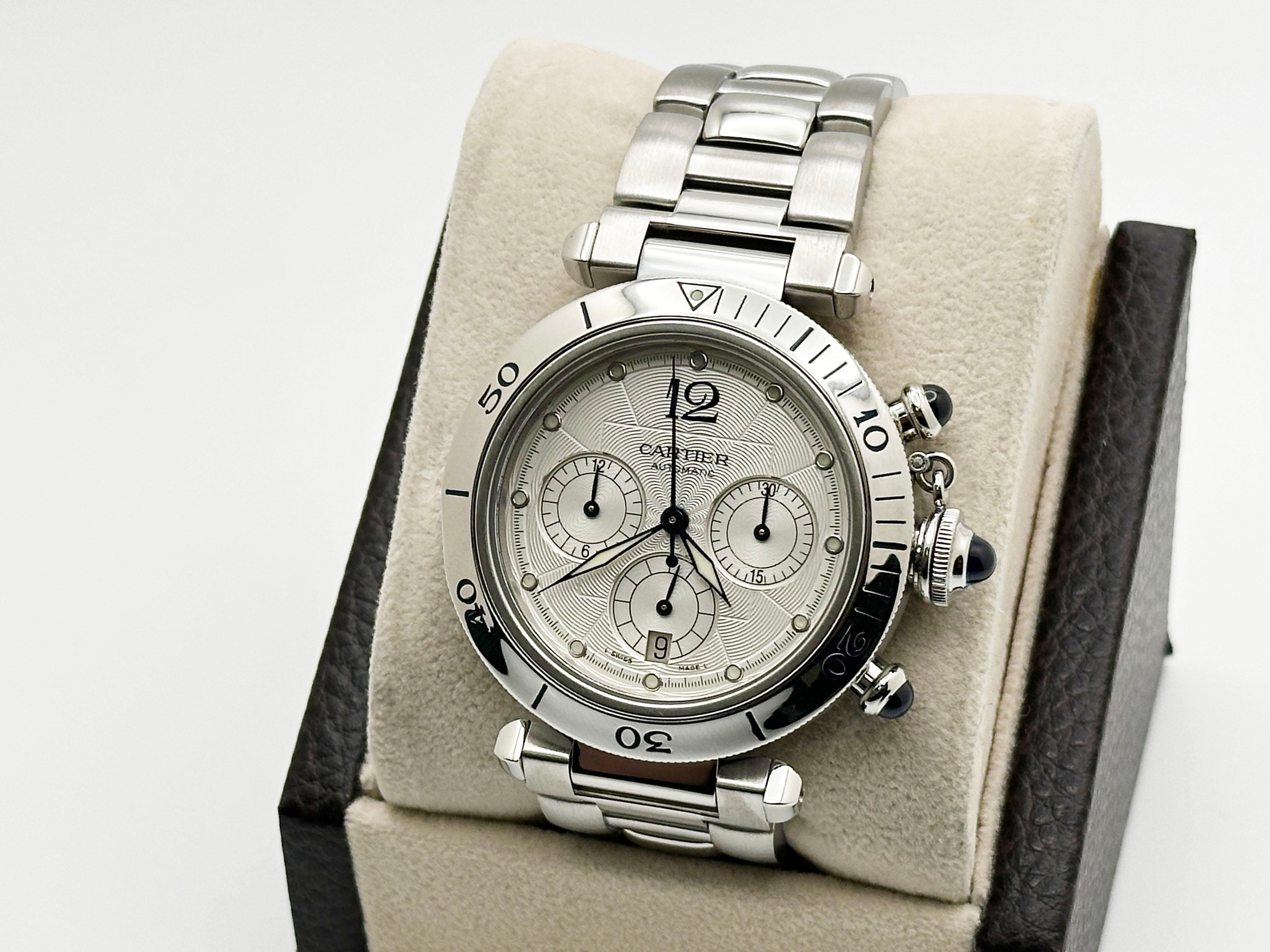 Men's Cartier Pasha Ref 2113 Chronograph Stainless Steel 38mm