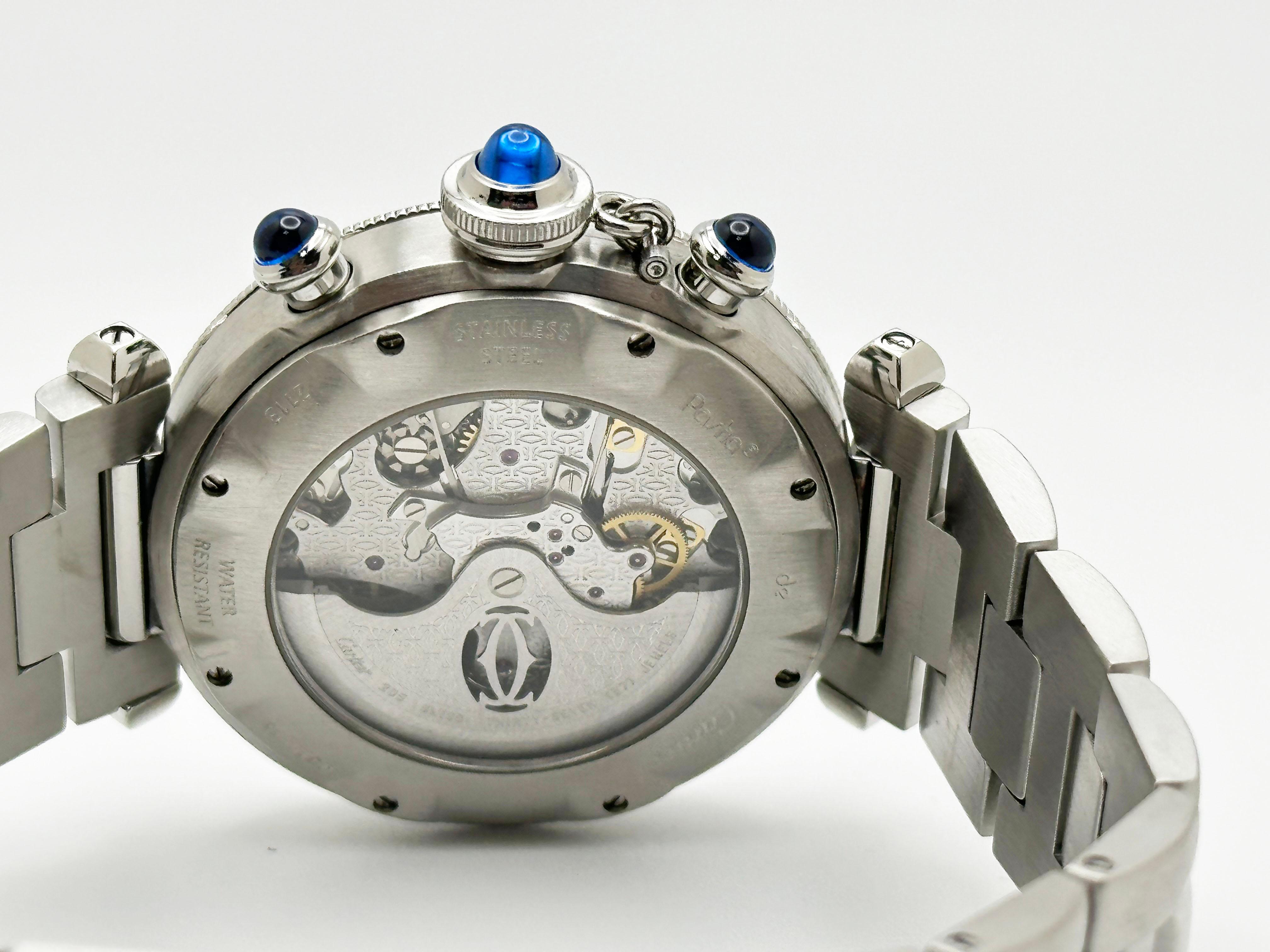 Cartier Pasha Ref 2113 Chronograph Stainless Steel 38mm 3