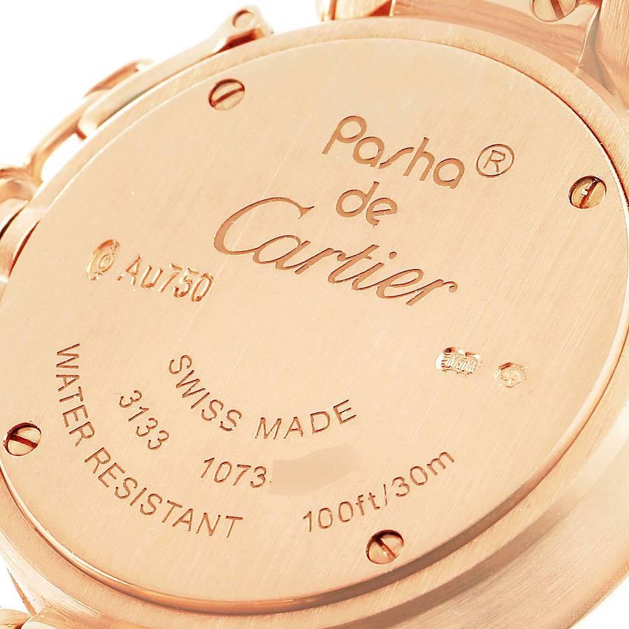 Cartier Pasha Rose Gold Silver Dial Diamond Ladies Watch 3133 In Excellent Condition In Atlanta, GA