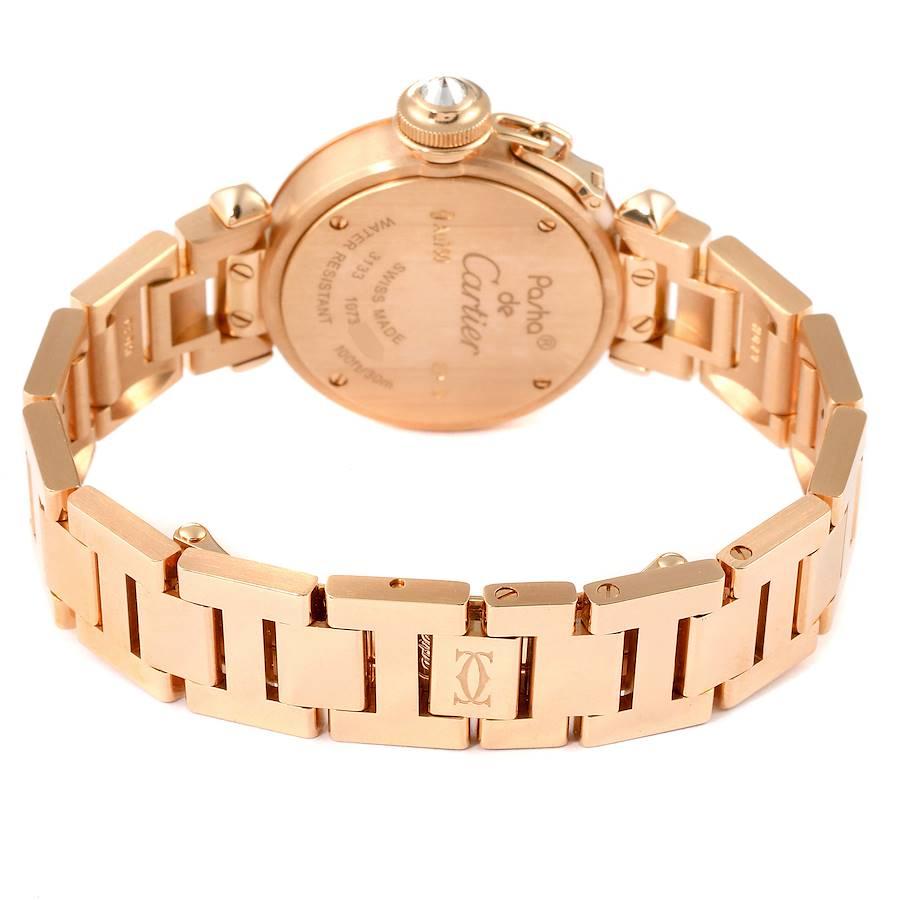 Women's Cartier Pasha Rose Gold Silver Dial Diamond Ladies Watch 3133