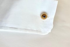 Cartier Pasha Sapphire 18 Karat Yellow Gold Cufflinks Vintage Sapphires