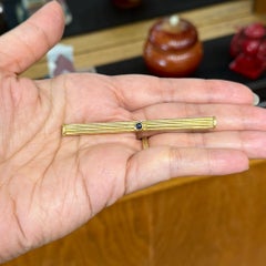Cartier Pasha Sapphire Tie Clip 18k Yellow Gold