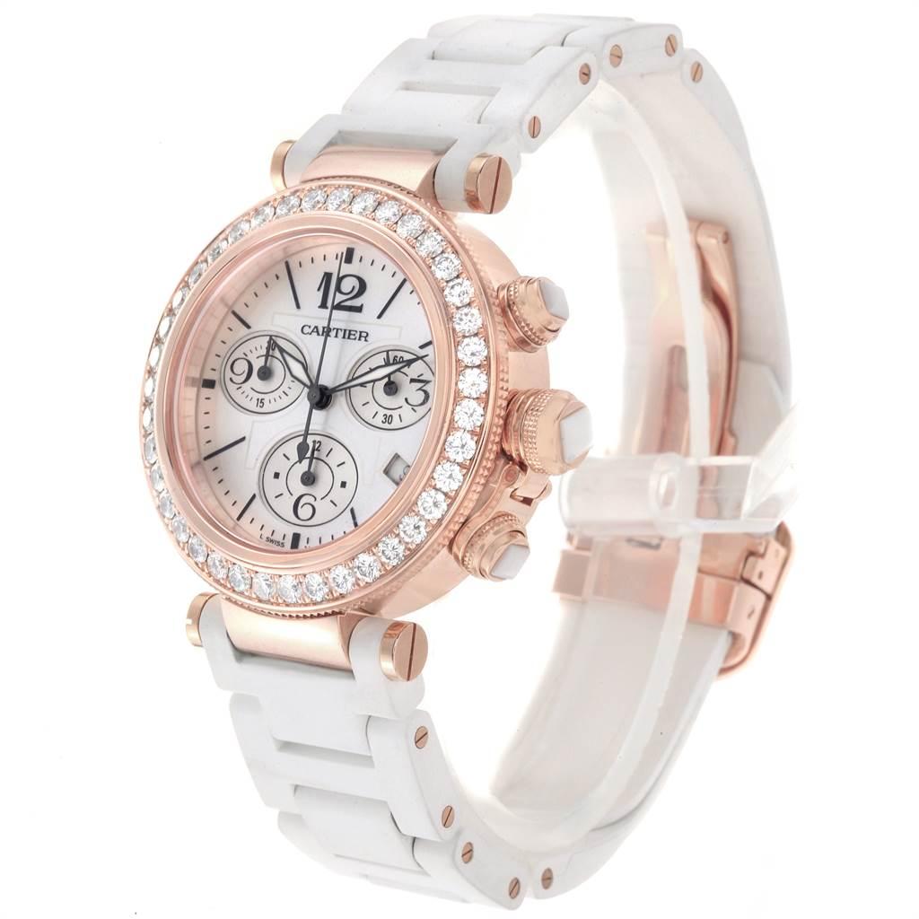Women's Cartier Pasha Seatimer Rose Gold Diamond Ladies Watch WJ130004 For Sale
