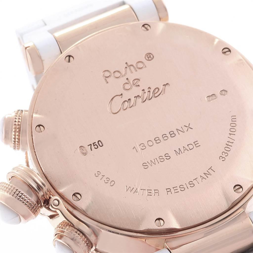 Cartier Pasha Seatimer Rose Gold Diamond Ladies Watch WJ130004 In Excellent Condition In Atlanta, GA
