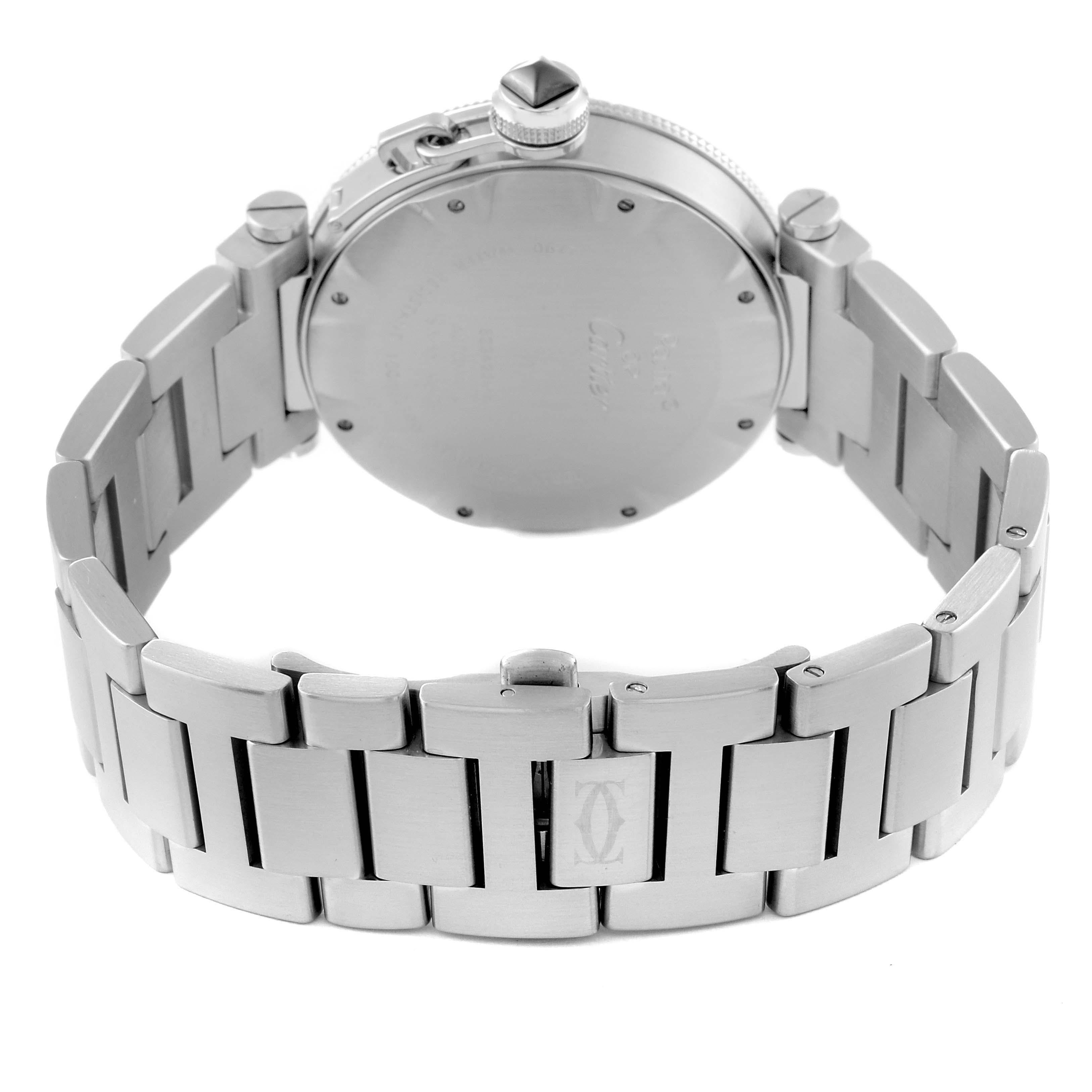 Men's Cartier Pasha Seatimer Black Dial Automatic Steel Mens Watch W31077M7 For Sale