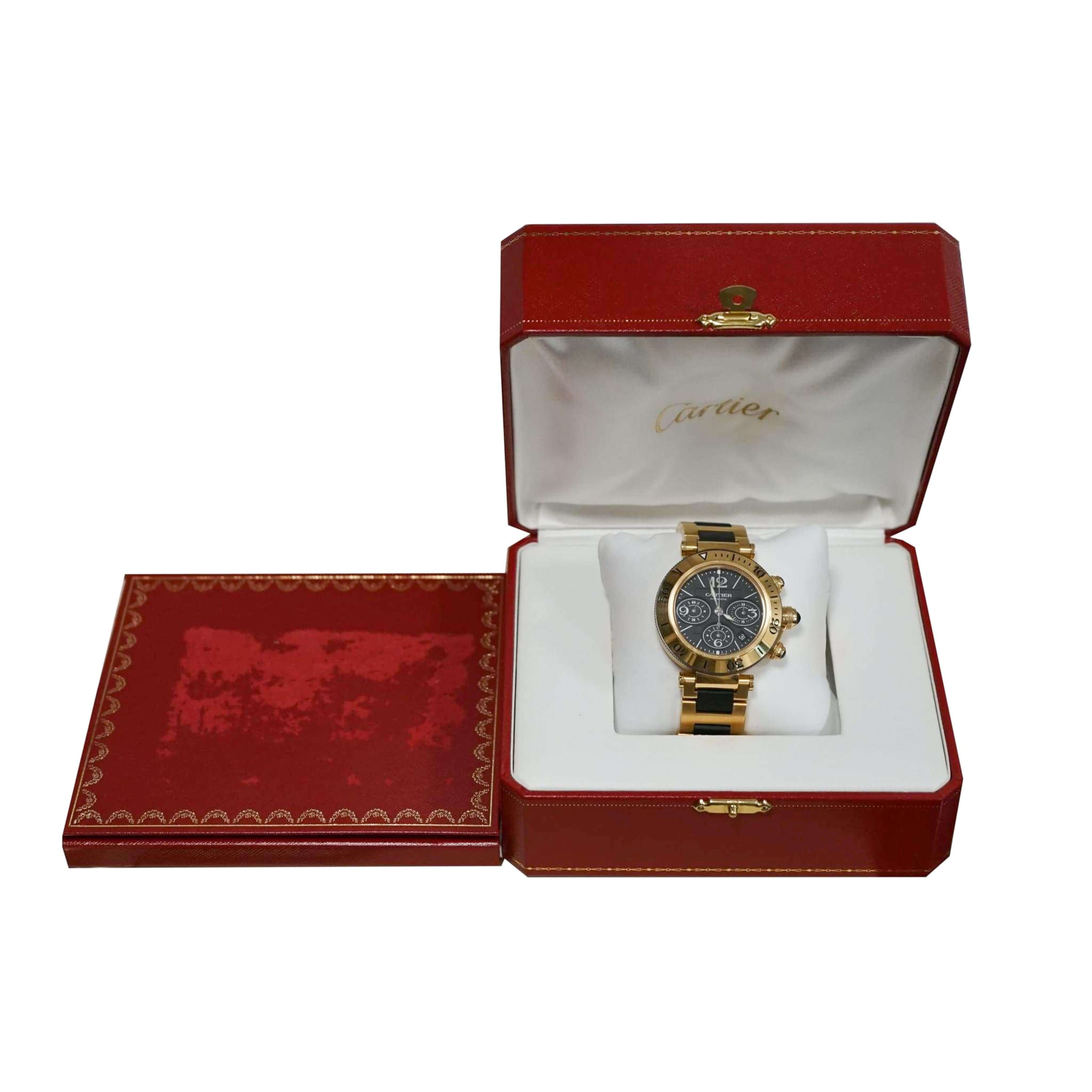 Modern Cartier Pasha Seatimer Chronograph 18 Karat Yellow Gold