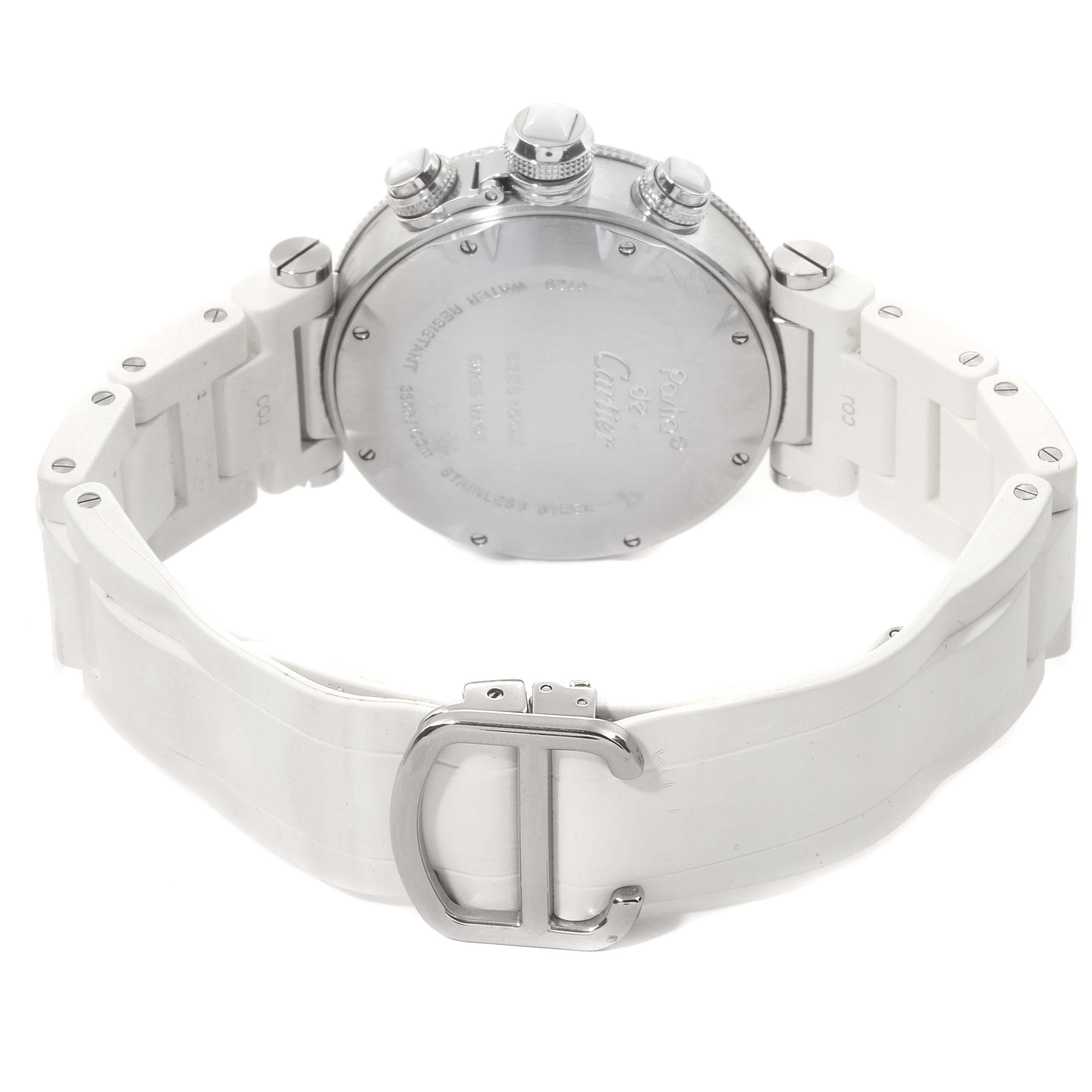 Cartier Pasha Seatimer Chronograph Rubber Strap Ladies Watch W3140005 3