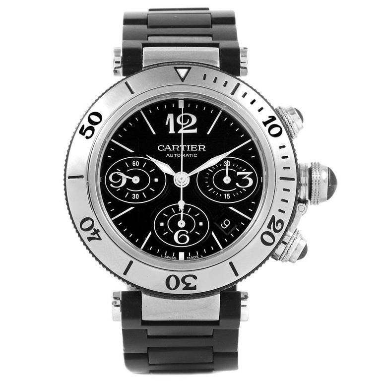 Cartier Pasha Seatimer Chronographe à bracelet en caoutchouc