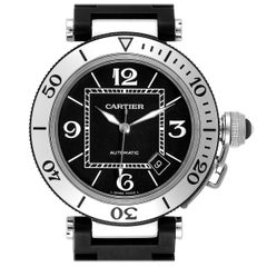 Cartier Pasha Seatimer Chronograph Rubber Strap Watch W31088U2 Box