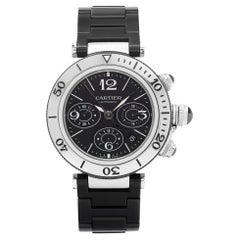 Cartier Pasha Seatimer Chronograph Steel Black Dial Automatic Watch W31088U2