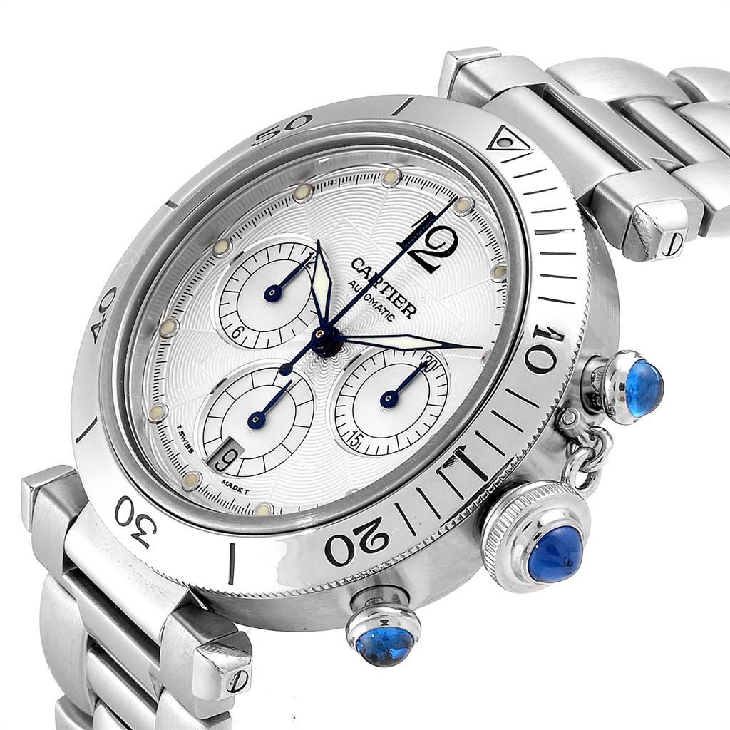 Women's or Men's Cartier Pasha Seatimer Chronograph Steel Men’s Watch W31030H3 For Sale