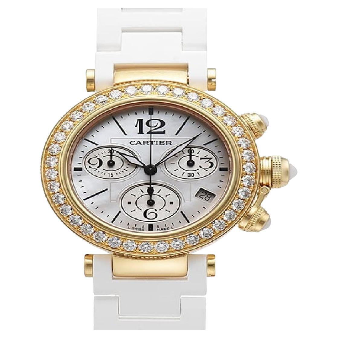 Cartier Pasha Seatimer Chronograph WJ130009 - Elegant Women's Diamond Watch