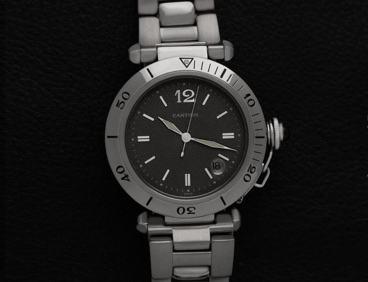 Cartier Pascha Seatimer Ref. 1040 Herrenuhr in voller Größe, Automatik, Datum - SS im Angebot 7