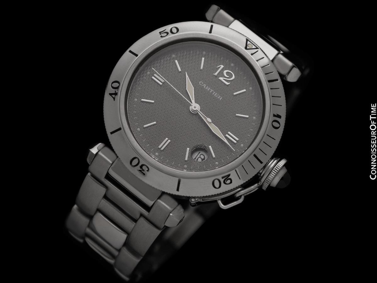 Cartier Pasha Seatimer Ref. 1040 Reloj Caballero Tamaño Completo, Automático, Fecha - SS en Excelente estado para la venta en Suwanee, GA