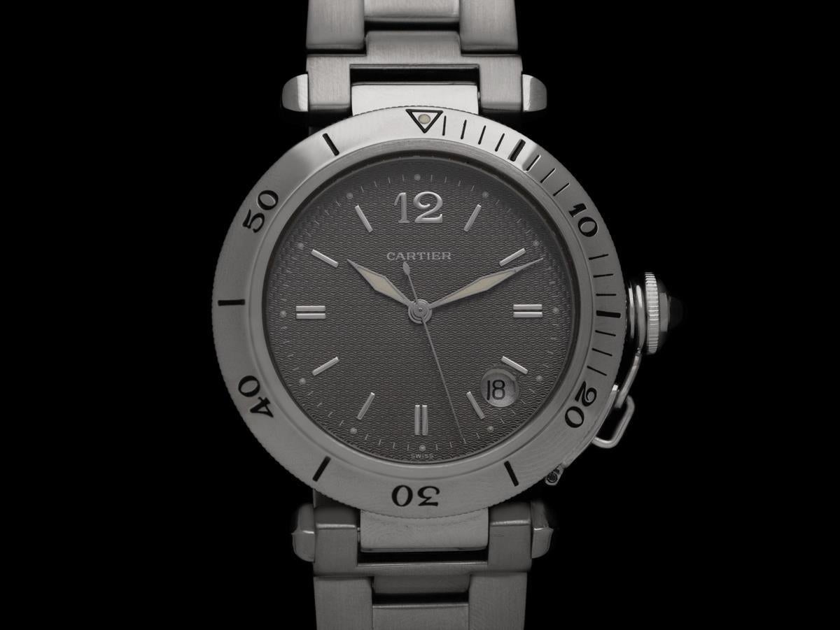 Cartier Pascha Seatimer Ref. 1040 Herrenuhr in voller Größe, Automatik, Datum - SS im Zustand „Hervorragend“ im Angebot in Suwanee, GA