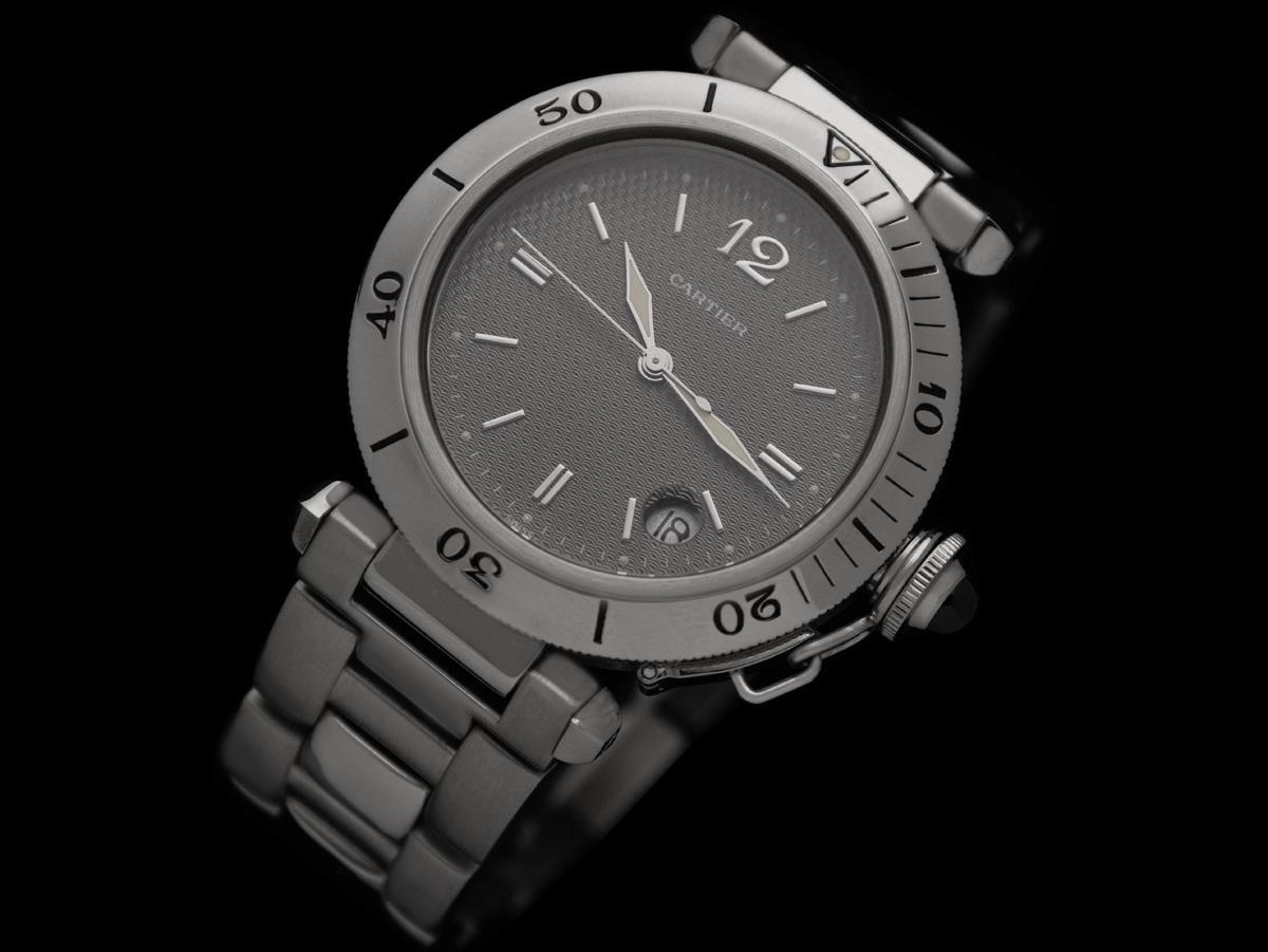 Cartier Pascha Seatimer Ref. 1040 Herrenuhr in voller Größe, Automatik, Datum - SS im Angebot 1