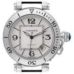 Cartier Pasha Seatimer Silver Dial Steel Mens Watch W31080M7