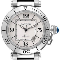 Cartier Pasha Seatimer Stainless Steel Silver Dial Mens Watch W31080M7