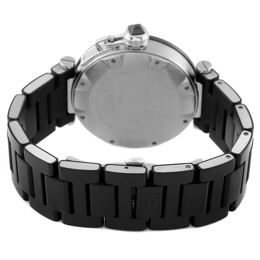 Cartier Pasha Seatimer Steel Black Rubber-Coated Bracelet Mens Watch W31077U2 3