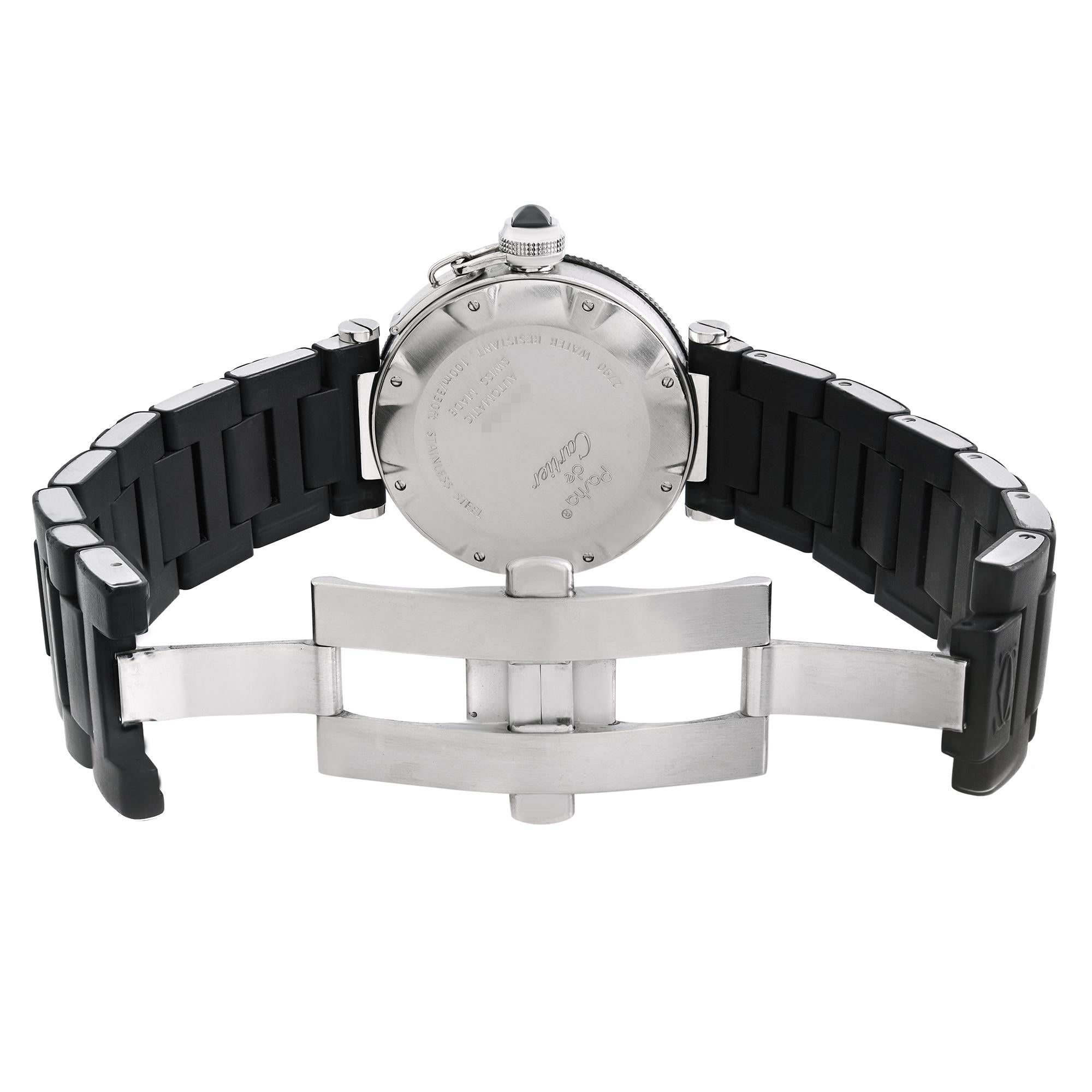 Cartier Pasha Seatimer Steel Plastic Black Dial Automatic Men's Watch W31077U2 3