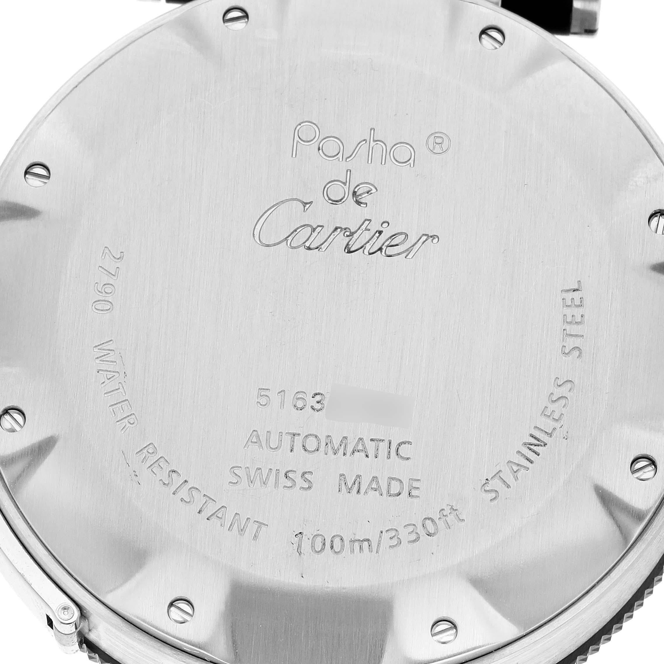 Cartier Pasha Seatimer Steel Rubber Bracelet Mens Watch W31077U2 Papers 2
