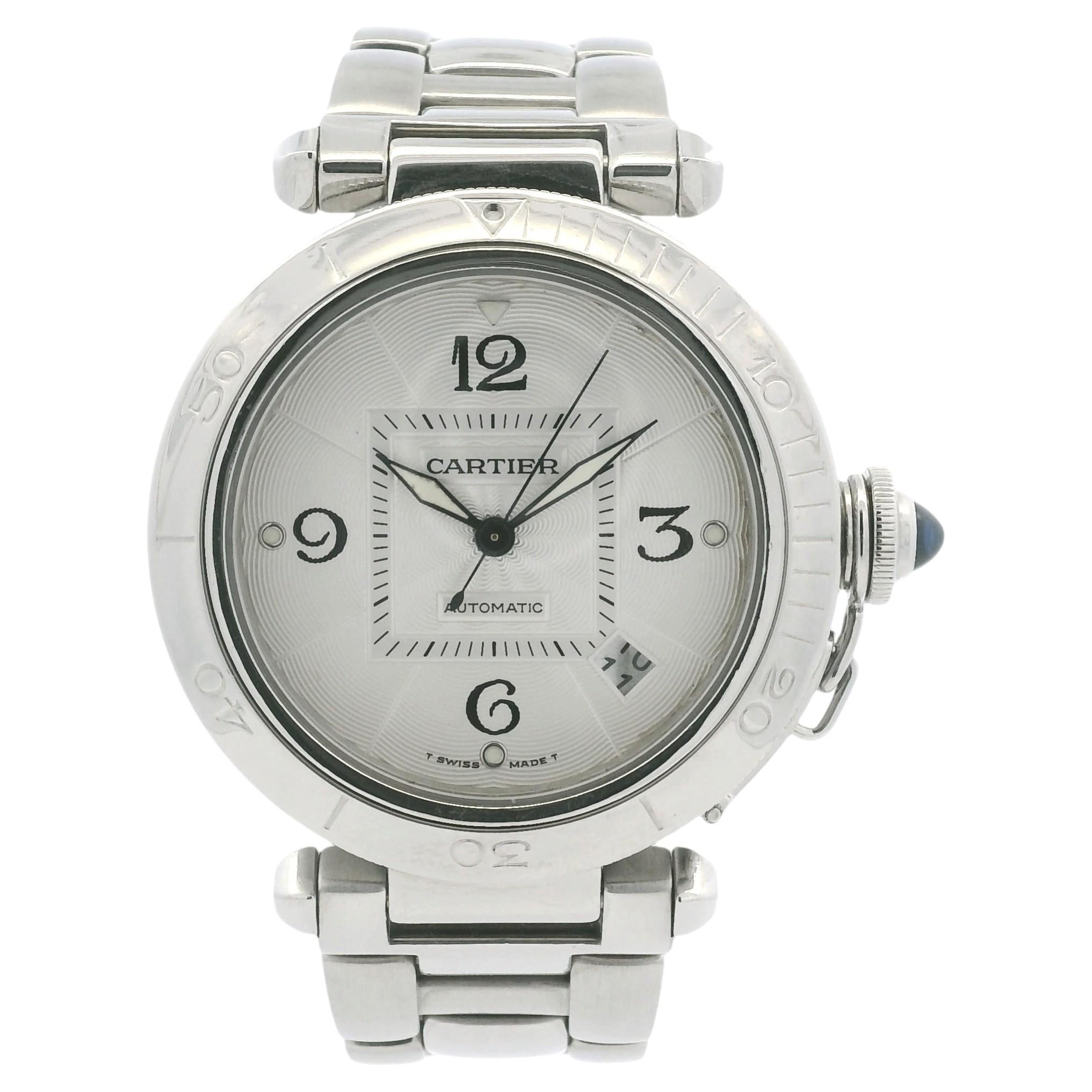 Cartier Pasha Silver Dial Skeleton Back 38mm Watch