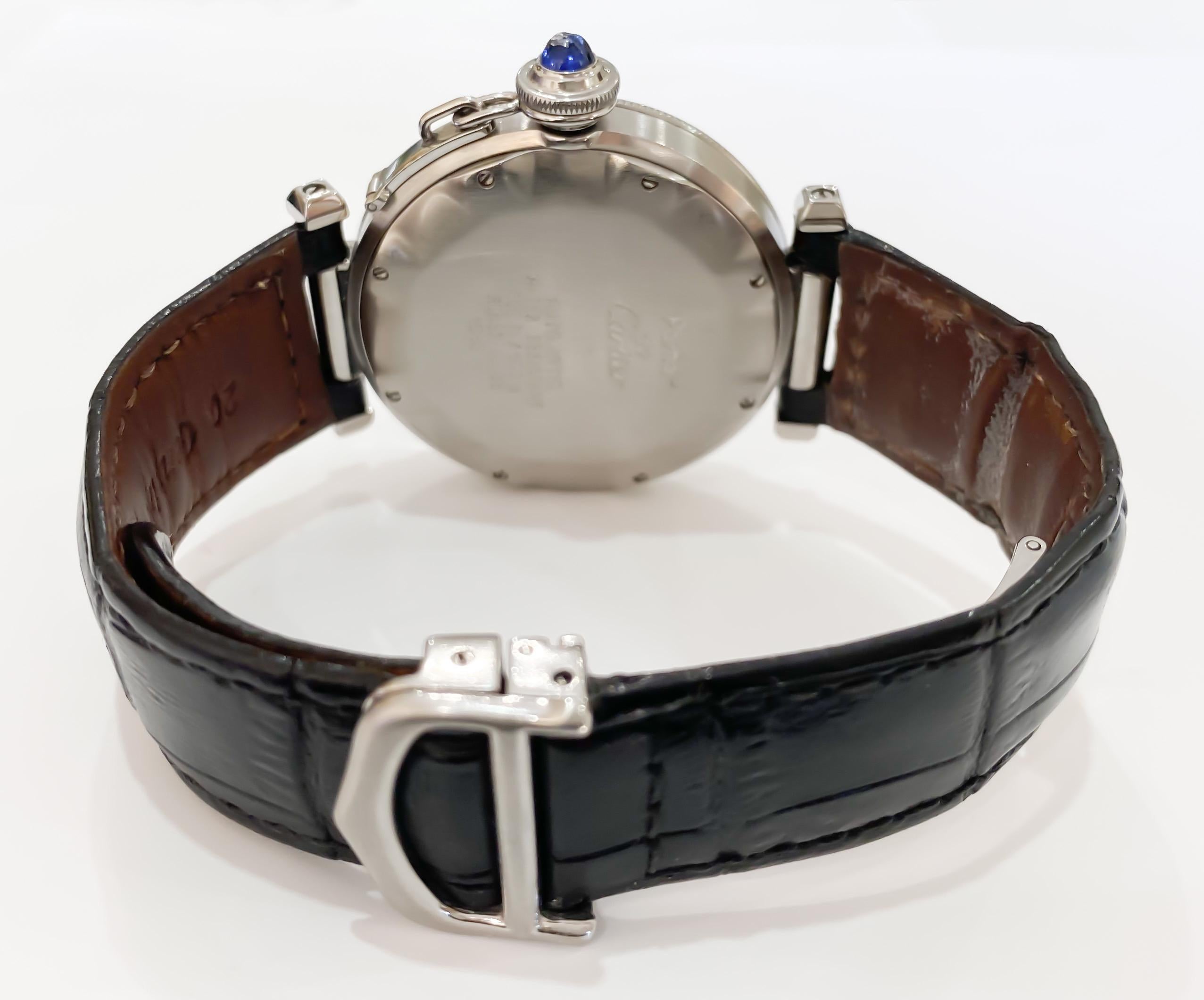 Cartier Pasha Stainless Steel Automatic Watch on Strap In Good Condition In Carmel-by-the-Sea, CA