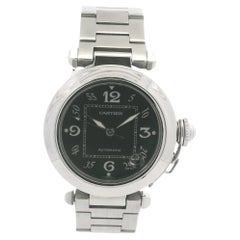Cartier Pasha Stainless Steel Black Dial 35mm Watch In Stock