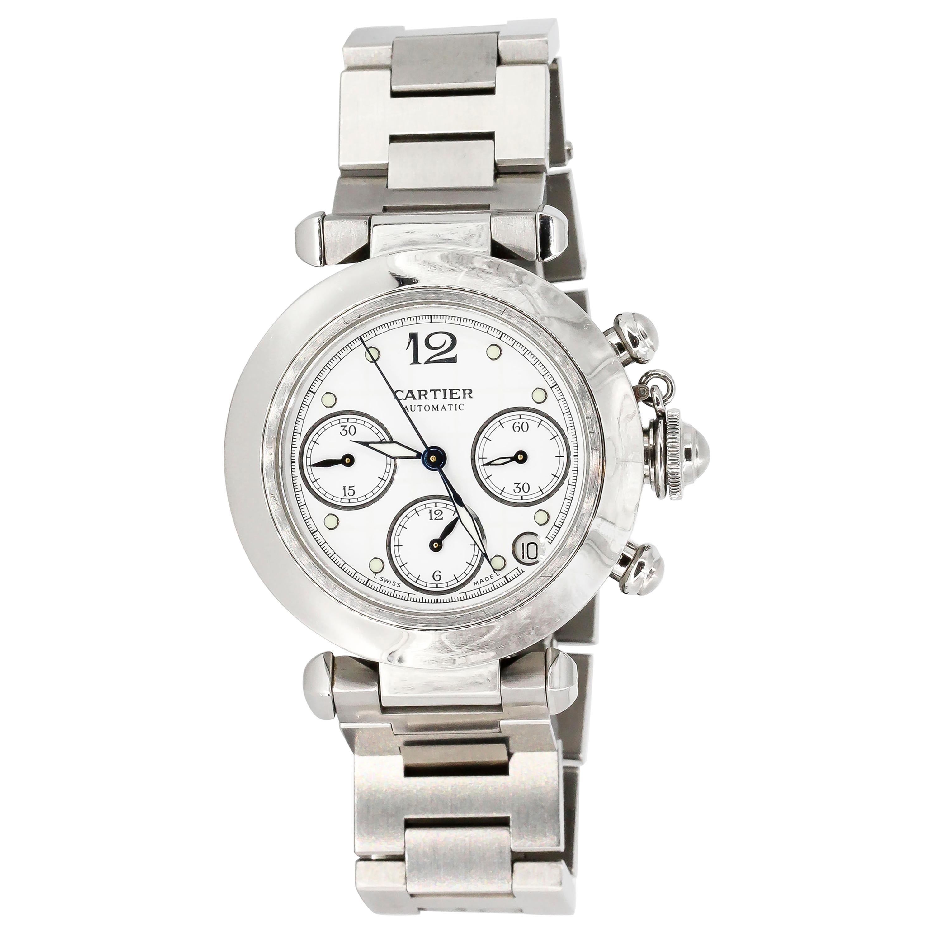 Cartier Pasha Stainless Steel Chronograph Wristwatch