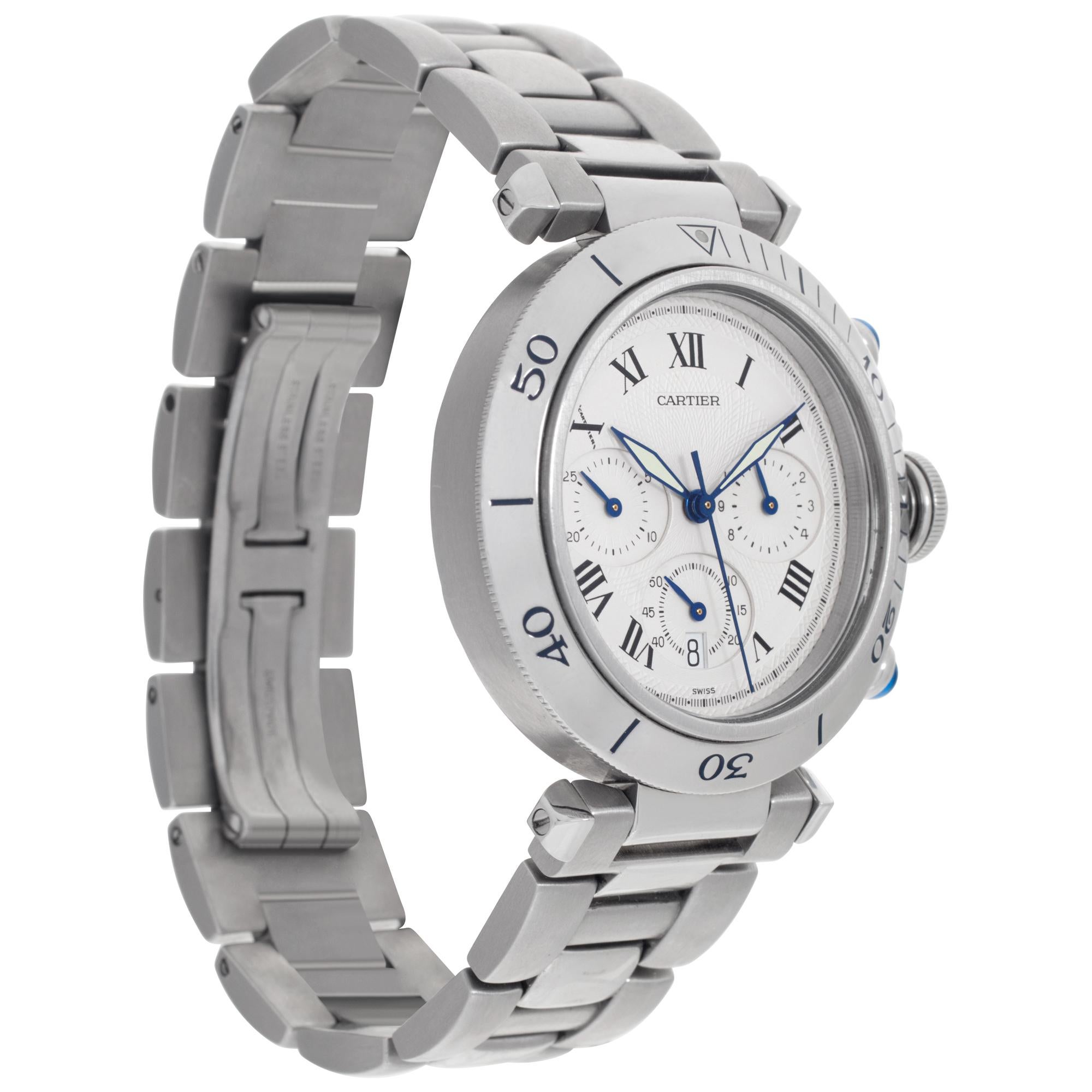 Cartier Pasha stainless steel Quartz Wristwatch Ref 1050 In Excellent Condition For Sale In Surfside, FL