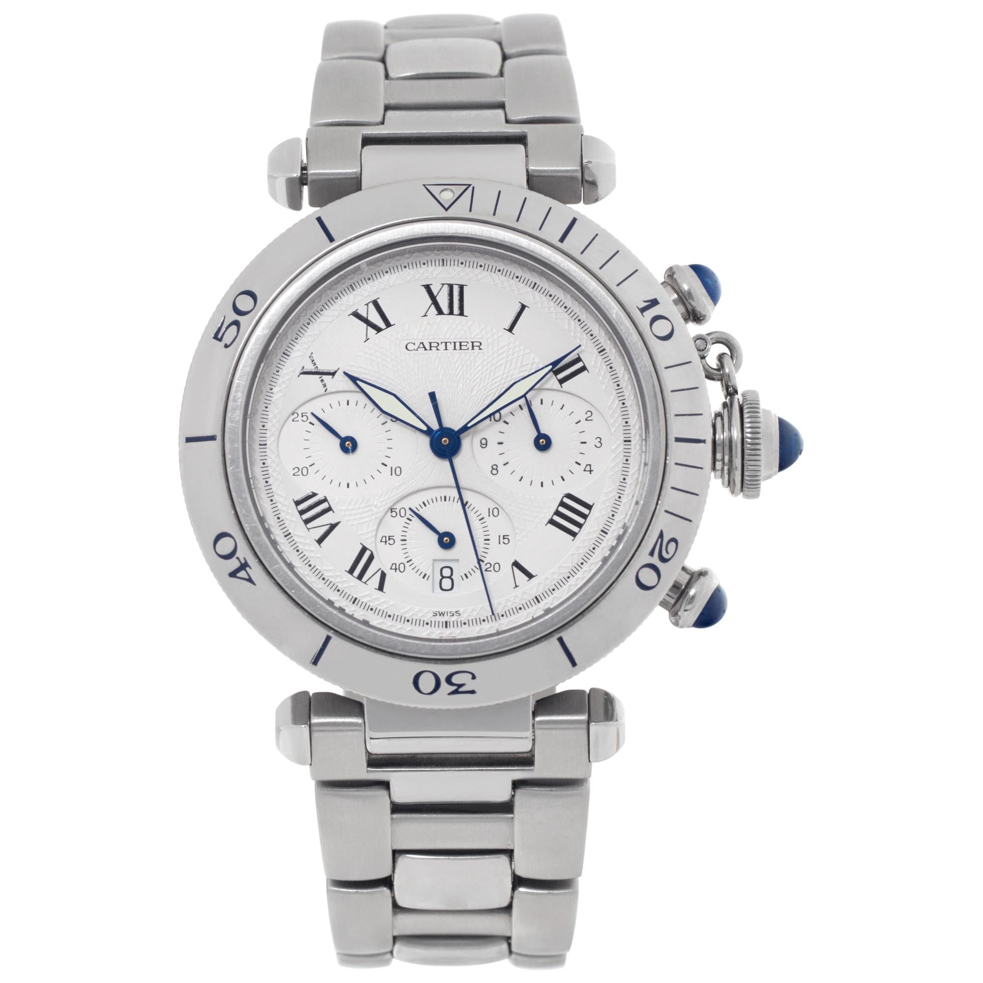 Cartier Pasha stainless steel Quartz Wristwatch Ref 1050 For Sale