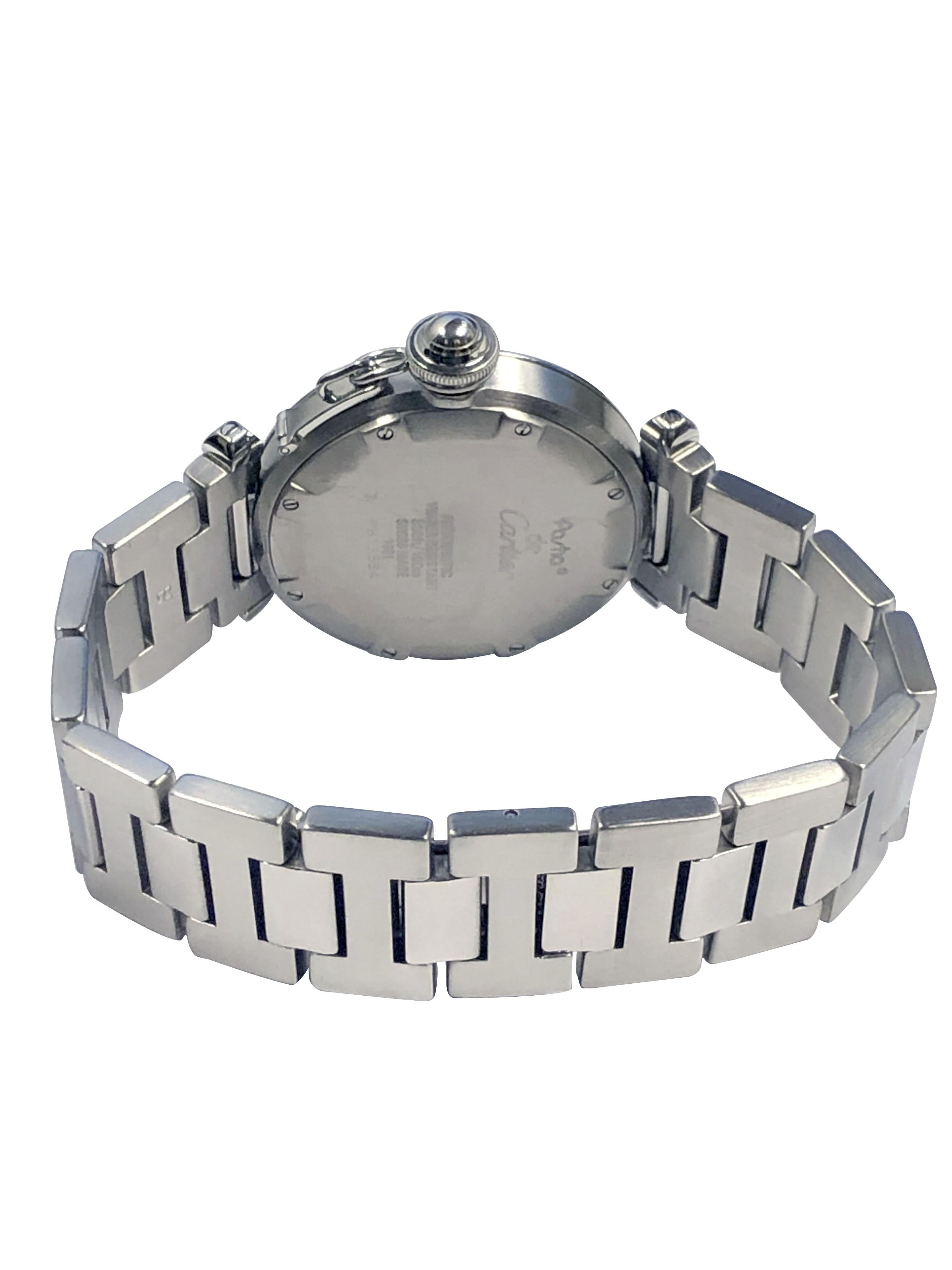 Women's or Men's Cartier Pasha Stainless Steel Self Winding Wrist Watch For Sale