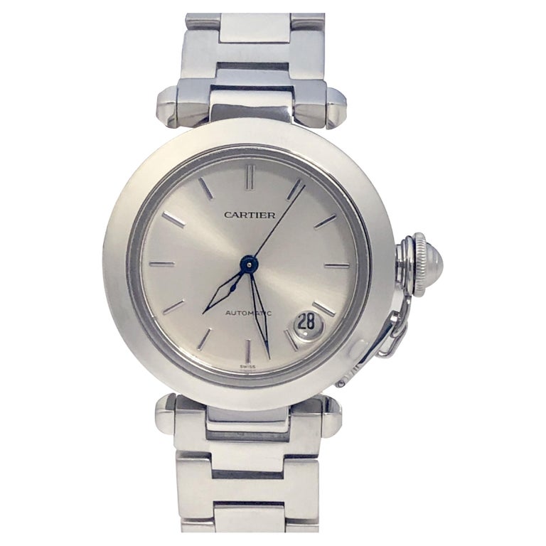 Montre-bracelet Cartier Pasha en acier inoxydable à remontage