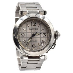 Cartier Pasha Stainless Steel Silver Dial Watch Ref 2324