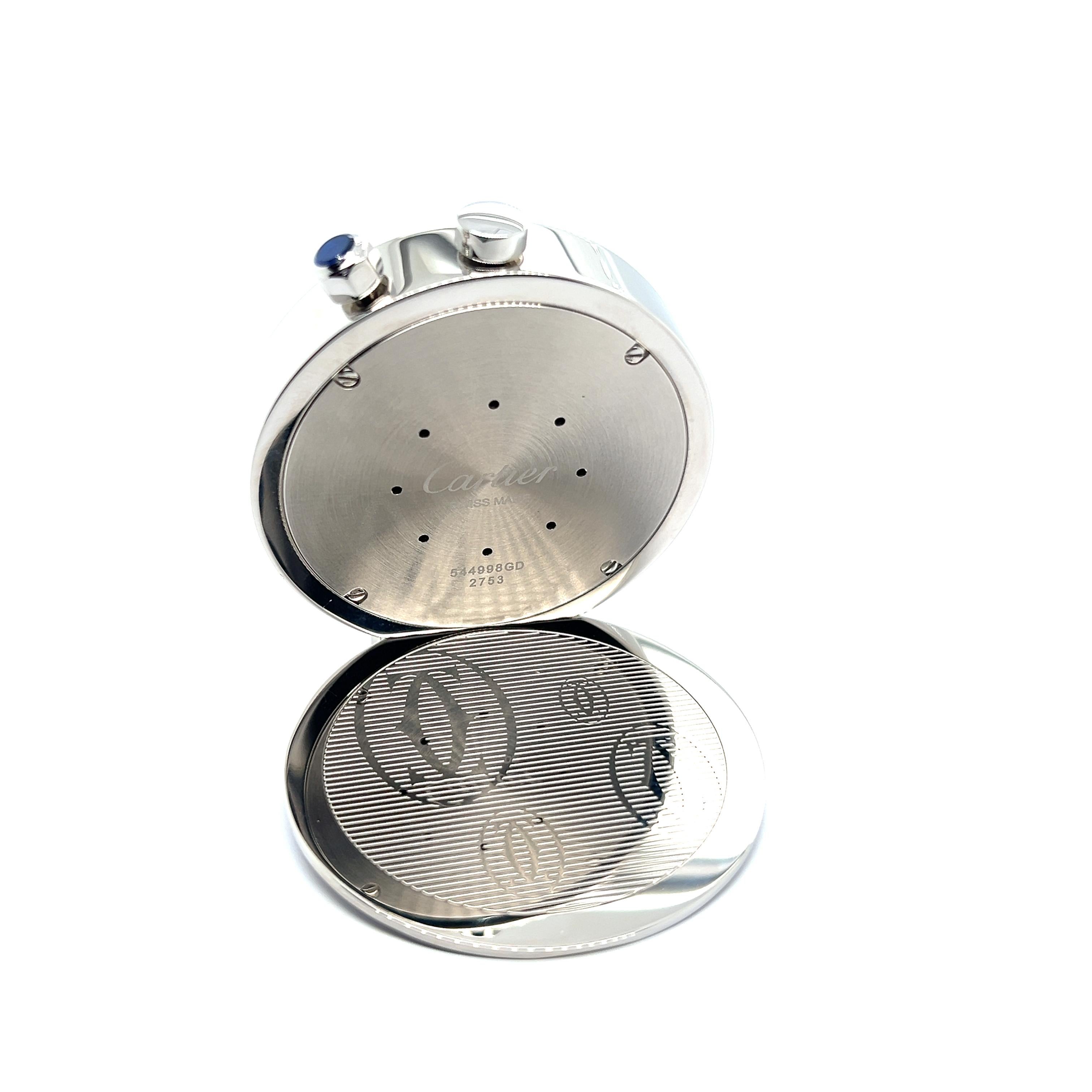 Cartier Pasha Stainless Steel Travel Alarm Clock 4