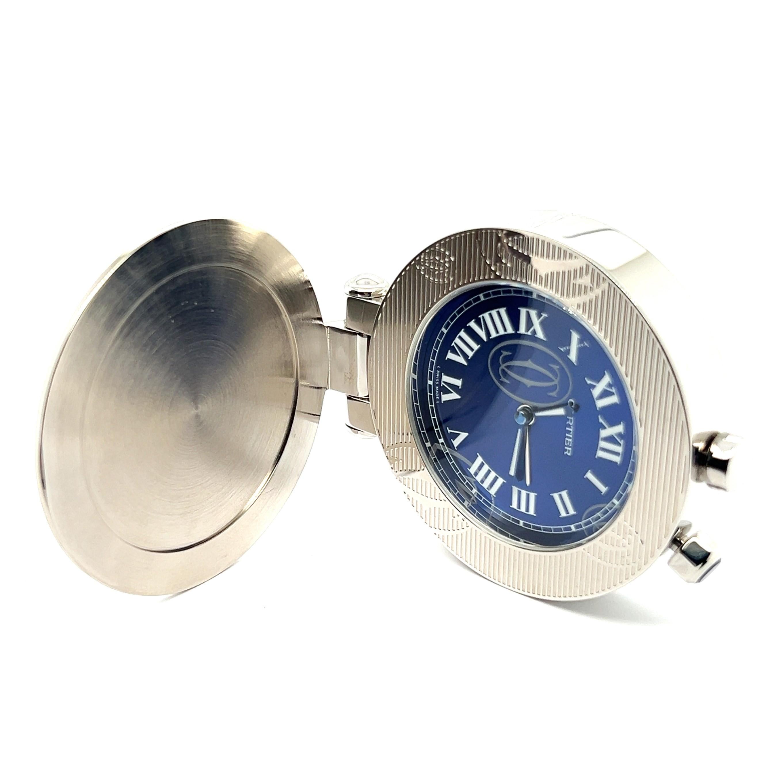 Cartier Pasha Stainless Steel Travel Alarm Clock 1
