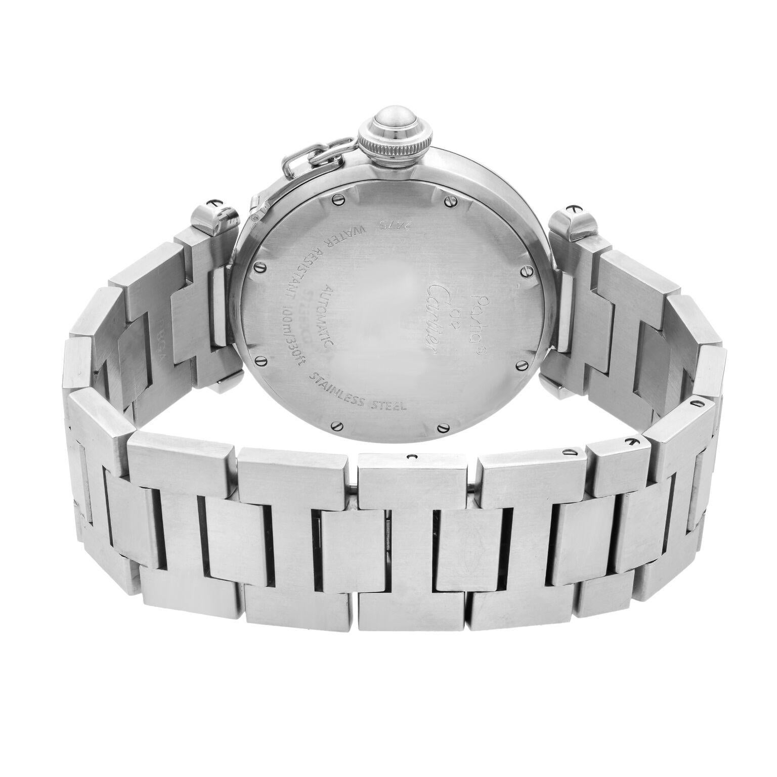 Women's Cartier Pasha Stainless Steel White Dial Automatic Ladies Watch W31044M7
