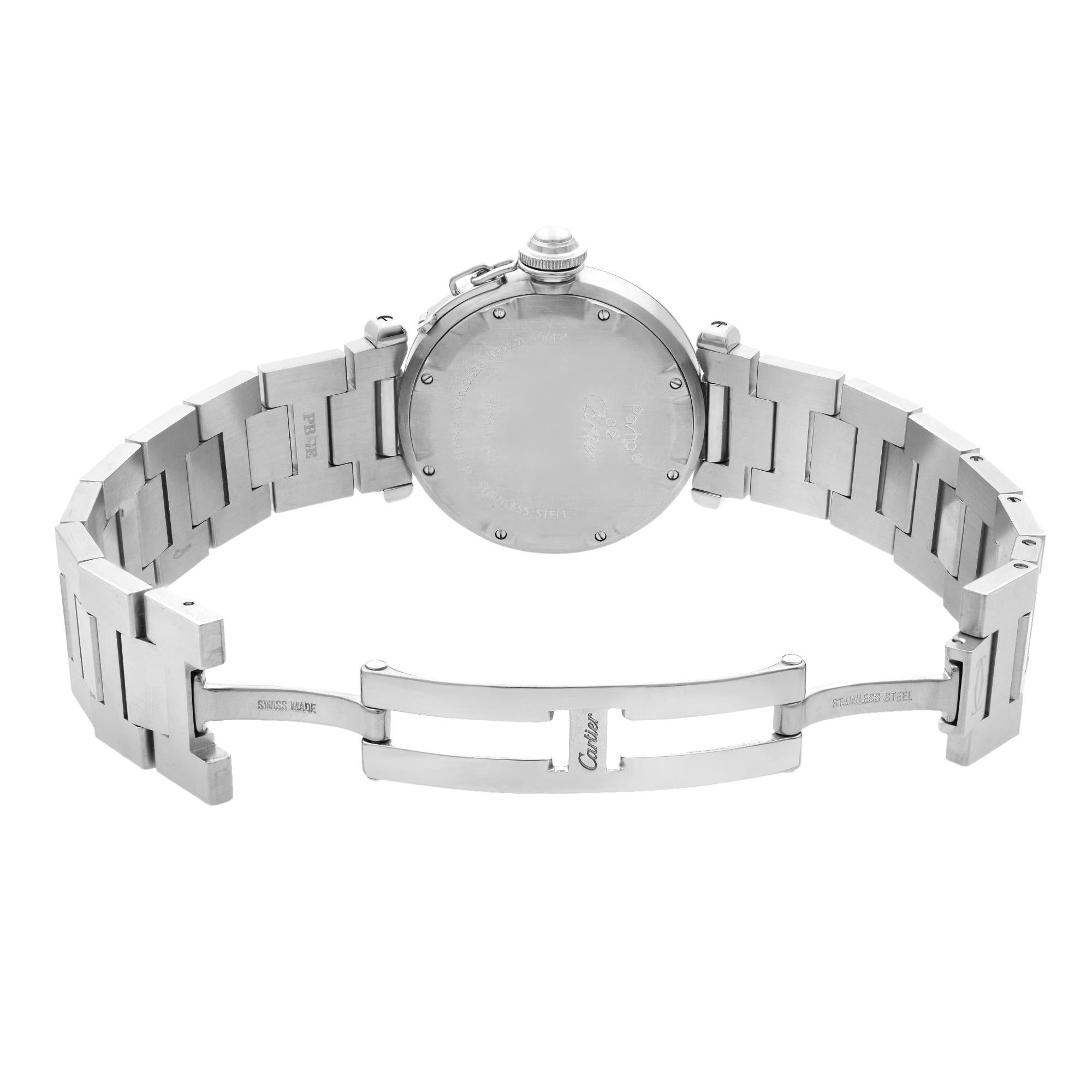 Cartier Pasha Stainless Steel White Dial Automatic Unisex Watch W31044M7 2