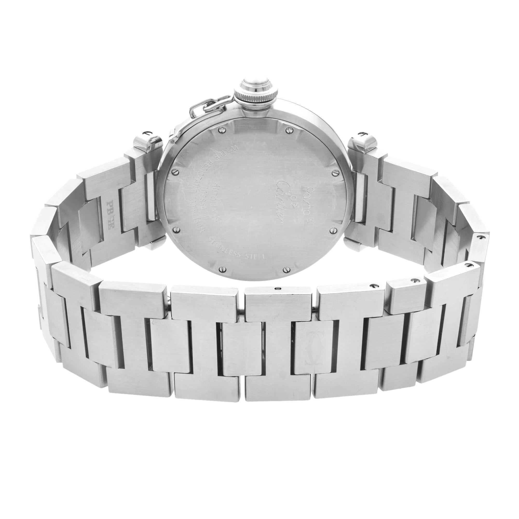 Cartier Pasha Stainless Steel White Dial Automatic Unisex Watch W31044M7 3
