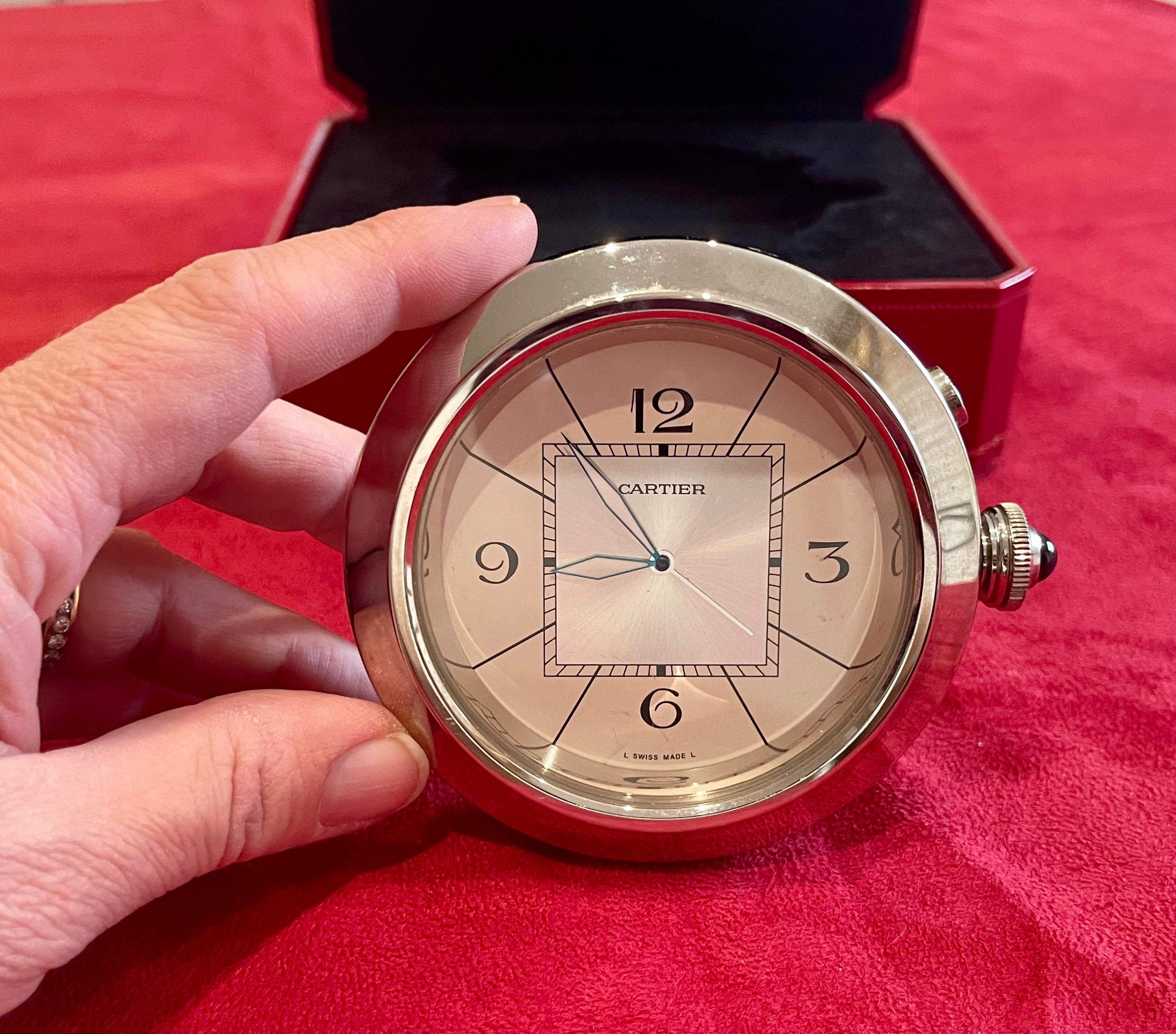 CARTIER - Pasha Travel Alarm Clock For Sale 5