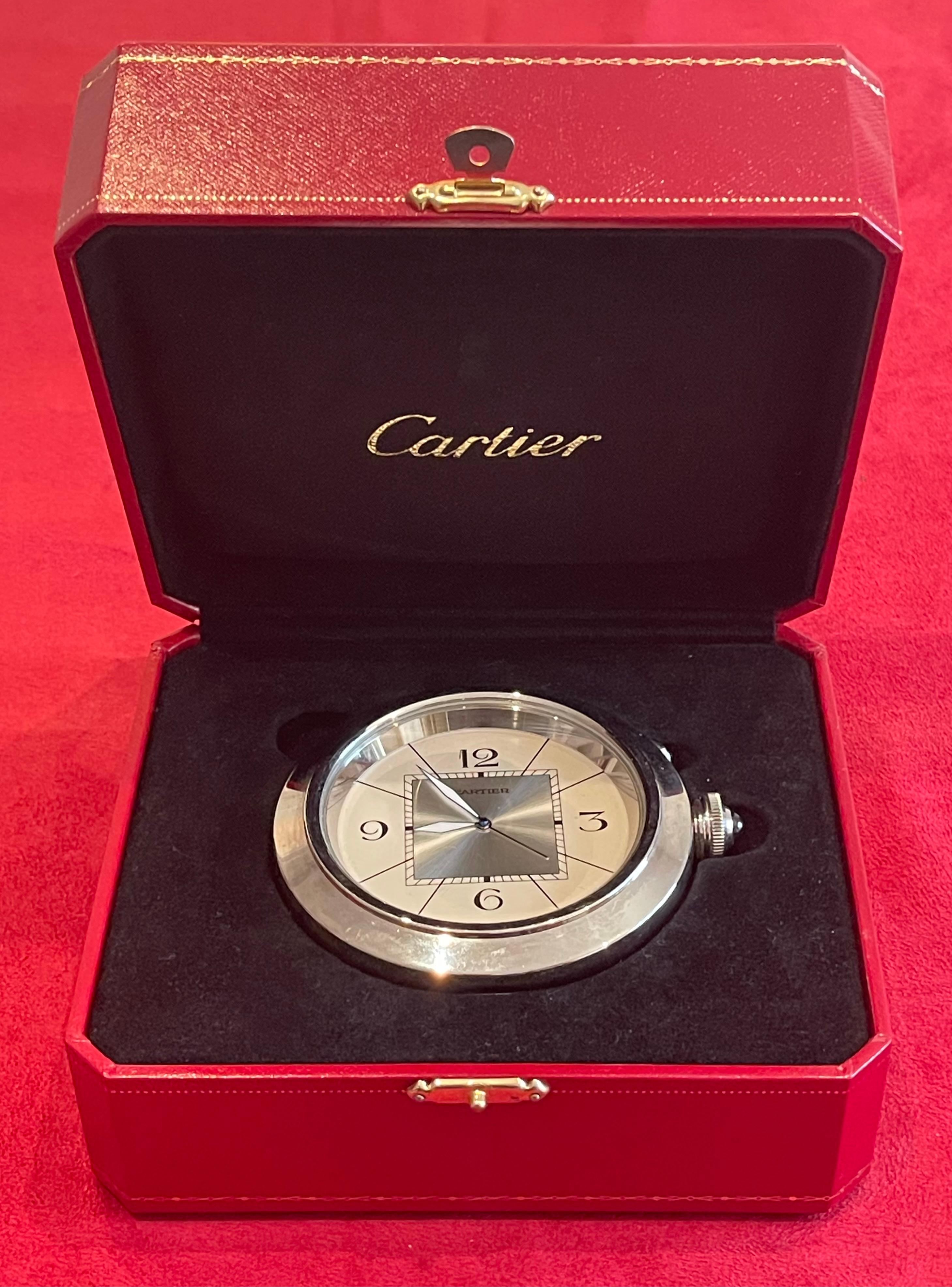 CARTIER - Pasha Travel Alarm Clock For Sale 13