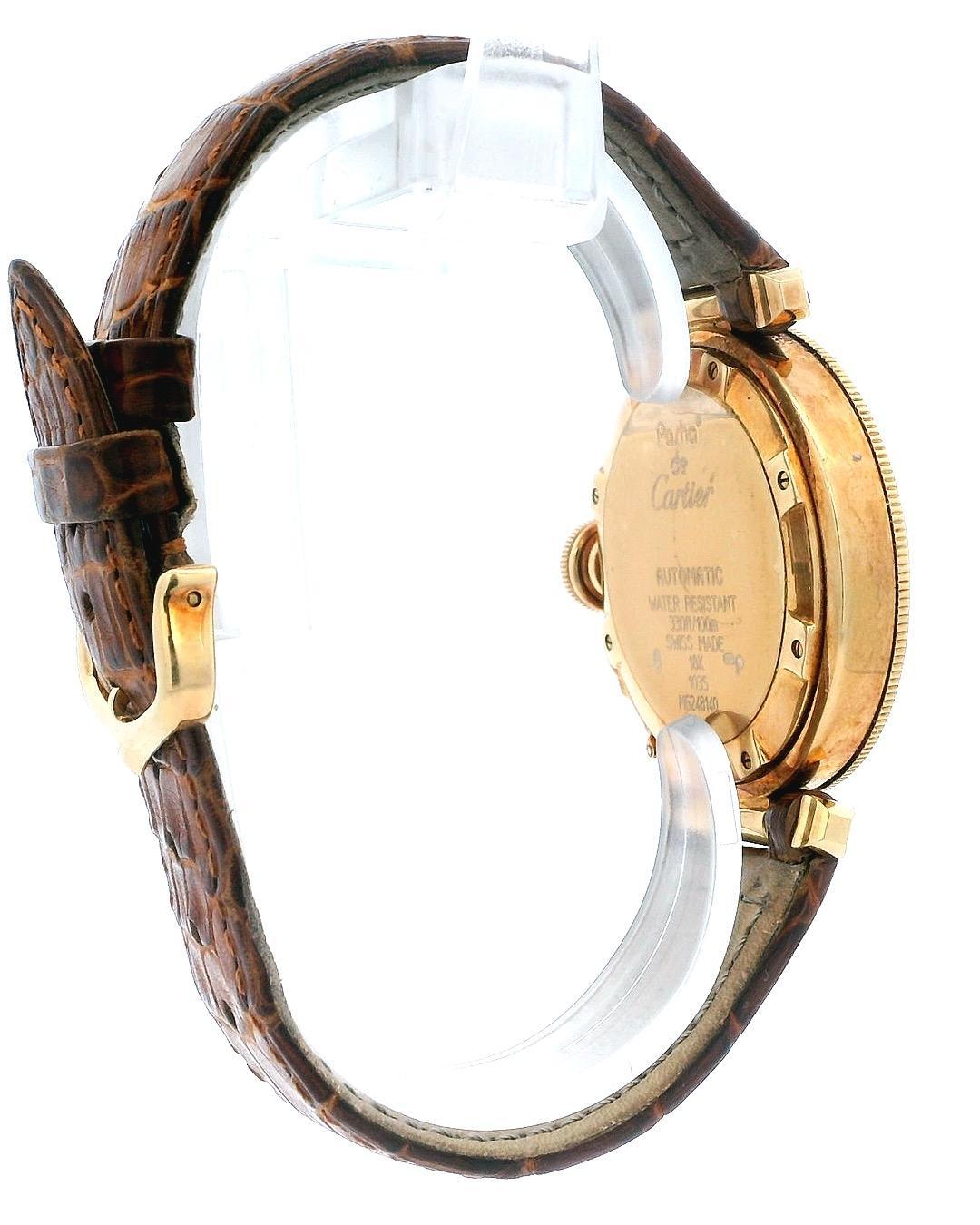 Cartier Pasha W3004856 Automatic 18k Yellow Gold W/Box & Papers For Sale 1