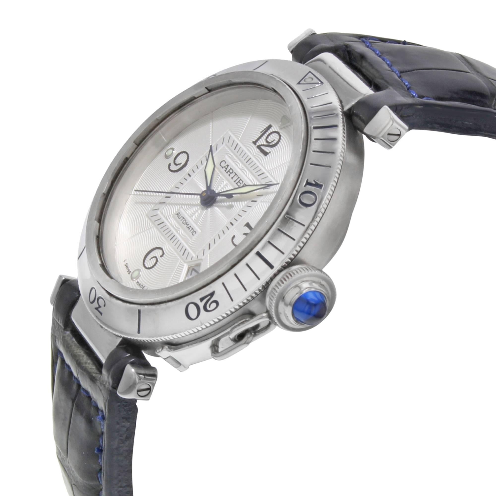 Modern Cartier Stainless Steel Pasha Automatic Wristwatch Ref W3103155 