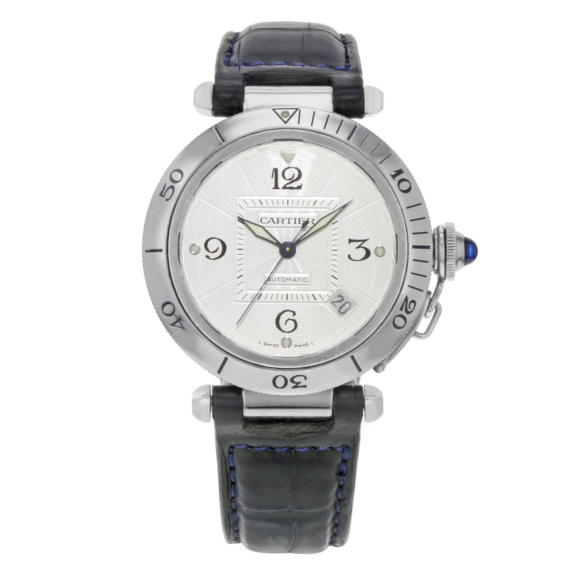 Cartier Stainless Steel Pasha Automatic Wristwatch Ref W3103155 
